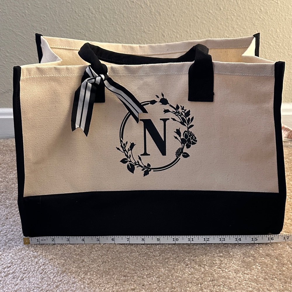 Black and Cream Tote Bag